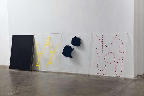 LISA WILLIAMSON DIAGRAMS (GREY EYELETS, YELLOW LADDERS, NAVY SPLOTCHES, RED DASHES)