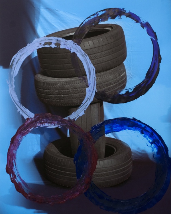 Sam Falls, Untitled (Tires, Violet), 2011